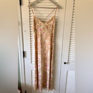 Floral Slip Dress in Pink and Cream